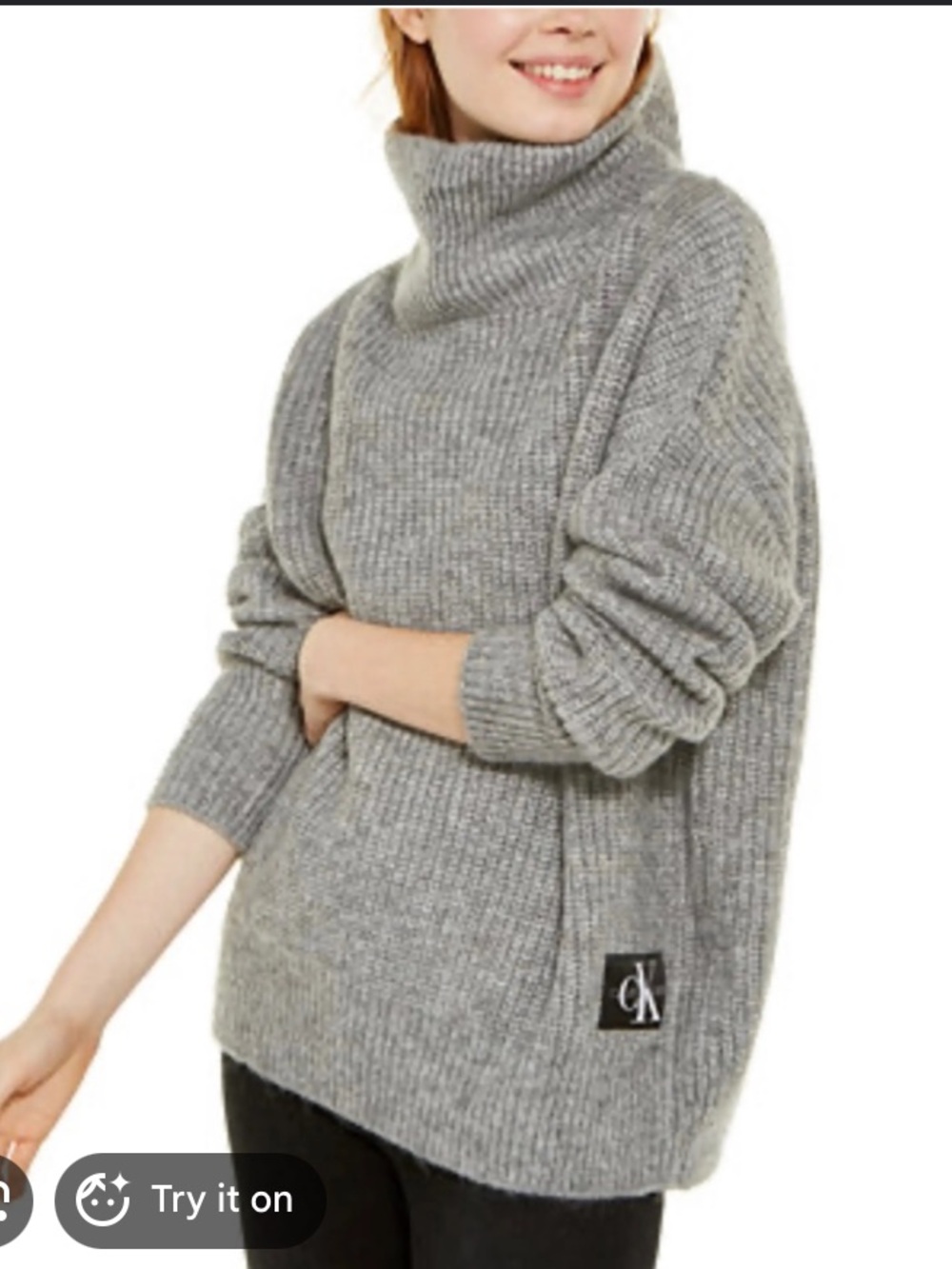BABY PINK color Calvin Klein Jeans  Sz XL Cowl Neck Knit Sweater